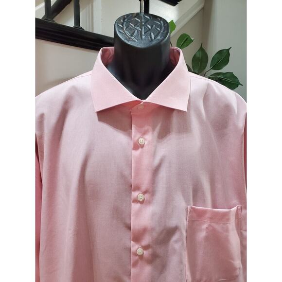 Pronto Uomo Mens Pink 100% Cotton Collared Long Sleeve Button Down Shirt Size 2X - Picture 2 of 10